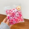 Gomas para el Cabello Estilo Coreano en Lata, 400 Piezas, Anillos de Toalla Plegados de Colores Graduados, Bandas para el Cabello Lisas de Colores Caramelo para Niñas
