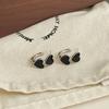 Pendientes negros para mujer, estilo vintage de Hong Kong, ligeros, lujosos, geométricos, avanzados, de metal, únicos, elegantes.