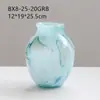 Estética de la Dinastía Song Textura de Nube Azul Chino Florero de Lujo Ligero Adornos Sala de Estar Arreglo Floral Retro Vidrio Mesa de Comedor Gama Alta
