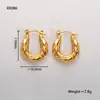 Pendientes Populares Europeos y Americanos de Acero Inoxidable para Mujer, Lujo Accesible Pendientes Elegantes Retro Transfronterizos U Joyería de Acero de Titanio de Gama Alta