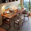 Escritorio de computadora de madera maciza, escritorio de pared simple para estudiantes, escritorio de estudio, escritorio de oficina, mesa larga para dormitorio en casa