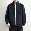 Cardigan Hoodie Casual Masculino Outono/Inverno 2026 Jaqueta Casaco de Lã Sherpa com Gola Alta Masculina