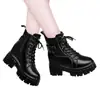 Botas de Cano Curto com Cadarço e Solado Grosso Novas para Outono e Inverno 2025 para Mulheres Venda por Atacado de Fábrica Confortáveis com Solado Macio Comércio Transfronteiriço