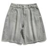 Shorts Vaqueros Blancos Lavados Old School Hip-Hop para Hombre Marca Trendy Calle Sueltos Casuales Pantalones Cortos de Comercio Exterior Transfronterizo
