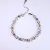 Pulsera de Plata de Ley S925 con Turmalina Natural y Piedras Preciosas de Colores, Joyería de Turmalina Fresca y Elegante para Mujeres, Venta al por mayor de Piedras Preciosas de Colores Naturales
