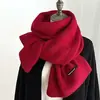 Bufanda de punto de lana gruesa de color liso, versátil, estilo japonés, a rayas, para mujer, para otoño e invierno, calentador de cuello largo y cálido