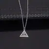 Colar Pingente Olho de Diabo de Aço Inoxidável Nova Moda Transfronteiriça Europeia e Americana Corrente de Clavícula Triangular Versátil de Temperamento