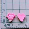 Serie Mini Rojo Rosa Oso Pata de Fresa Arte de Uñas Pinza para el Cabello Pinza de Garra Pegamento en Crema Parche DIY Accesorios de Resina