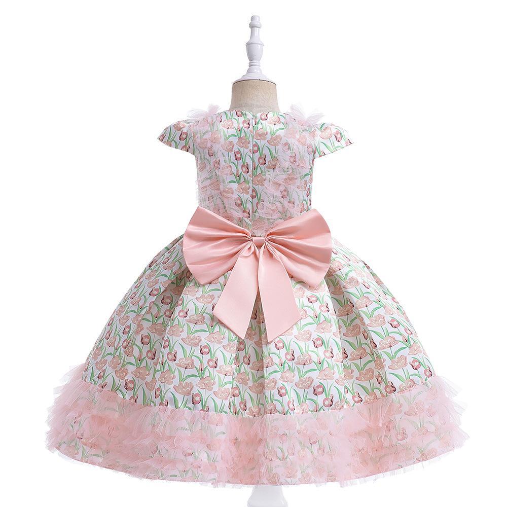 女童印花礼服裙