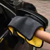 Toalla de lavado de autos de felpa de coral de doble cara de alta densidad toalla de lavado de autos engrosada toalla de mano absorbente para secado de autos paño de lavado paño para secado de autos limpieza