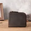 Carteira Curta de Couro Genuíno Mais Vendida no Exterior com Porta-Moedas, Recurso Antifurto, Grande Capacidade, 80% de Desconto + Porta-Cartões, Porta-Documento