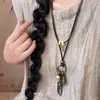 Colar Bohemian Cerâmica Contas Coloridas Estrela do Mar Feminino Estilo Étnico Retrô Corda Trançada Corrente Longa para Moletom Acessórios