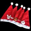 Decoração de Natal dos desenhos animados fornece crianças adultas chapéu decalque luminoso com luzes chapéu de Natal Red Hat venda quente