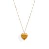 Cadena para Clavícula con Forma de Corazón Estilo Francés, Cadena de Corazón Versátil Estilo Ins Chapada en Oro de 18 Quilates con Textura Cepillada