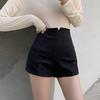 Shorts Pretos para Roupas de Exterior Femininas Primavera e Verão Novo Tamanho Grande Figura em Pera Emagrecimento Cintura Alta Elástico Hot Girl Cobre o Quadril Hot Pants