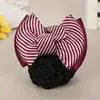 Touca para Cabelo com Listras e Laço, Grampo de Cabelo para Banco, Acessório de Cabelo para Enfermeira, Adereço de Cabeça para Comissário de Voo e Hotel, Não Danifica o Cabelo