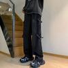 Overol funcional con cordones para hombre, pantalones casuales rectos holgados de primavera y verano, marca de moda, moderno, ins, pantalones high street para hombre