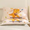 Funda de Almohada de Dibujos Animados Algodón Puro Paquete Individual 100 Gasa de Algodón Funda de Almohada para Niños Par Cubierta Protectora para Núcleo de Almohada 35X55