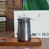Termo de Titanio Puro con Asa Taza Doble Capa de Titanio Oficina Conservación de la Salud Taza para Preparar Té Portátil Regalo de Negocios de Alta Gama Vaso de Agua