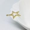 Acessórios para Joias DIY Cor Dourado Claro Banhado a Cobre com Retenção de Cor Natação Pingente de Brinco Estrela de Cinco Pontas Vazada Formato de Estrela Brilhante