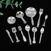 Juego de 11 piezas 1;12 Muñecas Casa Artificial Galvanizado Eléctricamente Olla Cuchara Tenedor Cuchillo Vajilla DIY Cabaña Rompecabezas Comida Mini Juguete