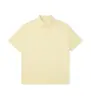 Polo de manga corta con solapa de peso pesado de 275g primavera y verano ins tendencia americana color liso holgado manga corta logo estampado