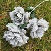 Nueva flor de peonía de 3 cabezas, flor artificial hecha a mano, flor falsa, decoración del hogar, boda, paisaje, camino, flor de seda, venta al por mayor
