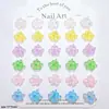 Serie de Flores Frescas Dulces Accesorios para Uñas Lentejuelas Translúcidas Versátiles Flor de Cinco Pétalos Funda para Teléfono con Uñas Decoración de Resina