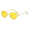 Gafas de Sol con Montura Metálica Ultraligera, Gafas de Sol Redondas Personalizadas de Alta Gama para Mujer, Gafas de Sol Pequeñas de Montura a la Moda Europeas y Americanas