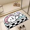 Felpudo de diatomeas para baño, estilo dibujos animados, absorbente, antideslizante, de secado rápido, con forma especial