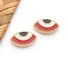 Acero Inoxidable Doble Cara Esmalte Gota de Aceite Ojo Cuentas Espaciadoras Cuentas Sueltas Cuentas Cuadradas Pulsera DIY Europea y Americana Accesorios de Joyería