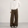 Calça Casual Masculina Lktm Design Desconstruído Retro Americano Lavada Unissex Solta Amassada Perna Reta Calça Drapeada