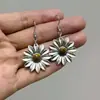 Pendientes de Girasol Tridimensionales Retro de Comercio Exterior Transfronterizo Pendientes de Girasol y Margarita Dorados Antiguos Directo del Fabricante