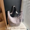 Moda Casual de Estilo Japonés Bolso Bandolera Simple de Lona para Estudiantes Universitarias que Viajan al Trabajo Bolso Dumpling de Gran Capacidad