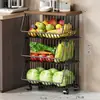 Estante de Almacenamiento de Cocina Cesta para Frutas y Verduras Sala de Estar Estante de Almacenamiento para Juguetes y Snacks Carrito Pequeño Multifuncional de Pie para el Hogar