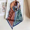 Lenço de seda estampado estilo coreano cachecol estreito cachecol de seda dupla camada cachecol dupla face cachecol longo gravata cabelo elegante lenço de cabeça bolsa de gravata feminina para o verão