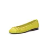 Sapatos Rasos de Cetim com Laço para Mulheres, Novo Estilo de Primavera Bico Redondo Doce Sapatilhas com Laço para Mulheres