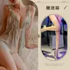 Noche Sexy Camisón con Abertura Sexy Pijama Ropa Interior Sexy Tentación Hueco Tirante Transparente Ropa de Casa