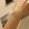 Pulseira de cruz cravejada de diamantes em prata de lei S925 feminina transfronteiriça mais vendida joia de mão dobrada fina de luxo leve com fênix atacado