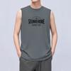 Camiseta sin mangas de algodón puro para hombre, chaleco deportivo de verano con estampado de letras, sudadera de baloncesto y fitness