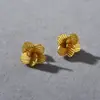 Pendientes Personalizados de Plata S925 con Forma de Flor de Doble Mariposa, Lujo Accesible Elegante, Pendientes Exquisitos de Gama Alta de Nicho