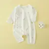 Roupas de Bebê, Estilo Fino de Verão, Macacão de Bebê Unissex, Algodão Puro, Roupa de Recém-nascido Sem Costura, Macacão de Engatinhar Infantil de Manga Longa
