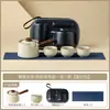 Juego de Té para Viaje al Aire Libre Hecho en Fábrica Horno Ru de Yu Huang Cerámica de Rama de Ciruelo Plegable Tetera Cerámica para Acampar y Beber Té