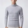 Suéter de Punto Pulóver para Hombre 2026 Transfronterizo Otoño e Invierno, Suéter Versátil de Cuello Alto Ajustado, Camisa Base Simple y Cálida para Hombre
