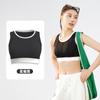 Juyitang Sutiã de Yoga com Padrão Vertical e Combinação de Cores, Alta Sustentação, À Prova de Impacto, Fixador Fino, Sutiã Esportivo para Mulheres