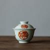 Antigo colorido azul e branco Tigela de duas tampas Cerâmica Único Vintage Tea Bowl Bule Teacup Glaze Red Kung Fu Tea Set