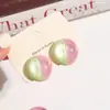 Estilo Nuevo Otoño e Invierno Degradado de Dos Colores Cielo Estrellado con Purpurina Alta Transparencia Redonda de Resina Semiredonda Pendientes DIY para Accesorios de Mujer