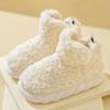 Pantuflas de Algodón de Caña Alta para Mujer, Invierno 2025, Talón Cerrado, Uso en Interiores del Hogar, Suela Gruesa, Antideslizantes, Forradas de Felpa, Cálidas, Zapatos de Felpa de Algodón para Uso en Exteriores