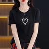 2023 Verano Nueva Llegada Lazo de Lentejuelas Combinable Estilo Chanel Top Camiseta de Manga Corta Femenino Estilo Ins Manga Media Body