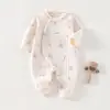 Mono acolchado cálido de otoño e invierno para bebé, conjunto de gateo para recién nacido de primavera y otoño, mameluco de mariposa con mangas largas